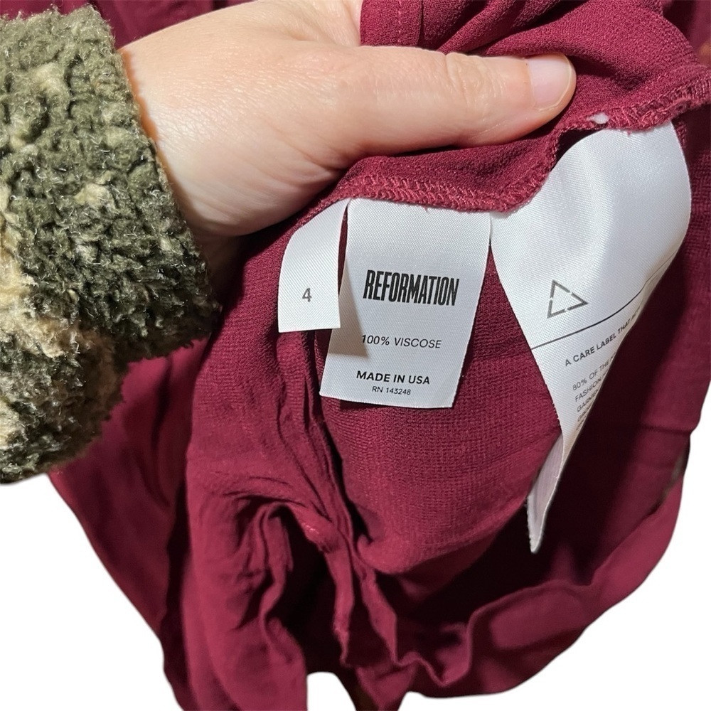 Reformation Deep Red Sheer Romper - Picture 9 of 14